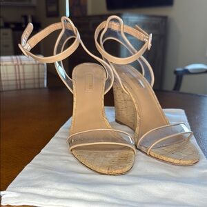 Aquazzura Tan Wedge Sandals